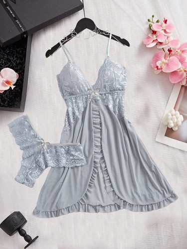 Ladies sexy mesh lingerie set