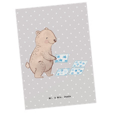 Postkarte Fliesenleger Herz - Geschenk puzzlen Bad Feier Fliesenfachhandel