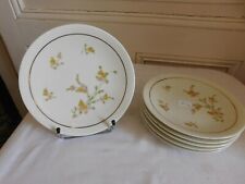 Raynaud & Cie 6 Teller Dessert Dekor Blumenmuster Rand Gold Porzellan Limoges n2