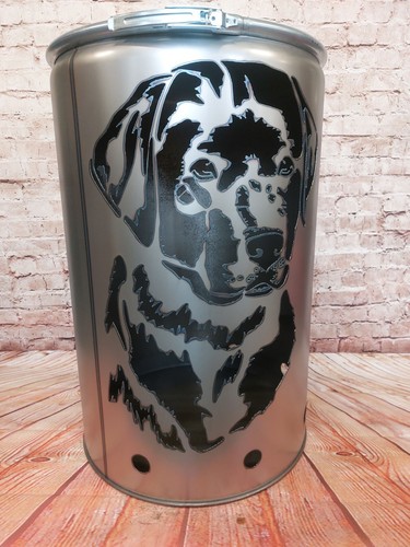 Feuertonne mit labrador - -,