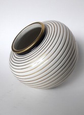 Kugelvase Langenthal Schweiz Porzellan 1938 Goldstreifen Rillendekor 3193-4 MKZ