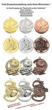 100 Stk. Relief Fussball Medaillen (freie Farbzusammenstellung) mit Band & Text
