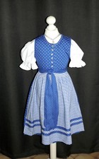 ** Turi Landhaus **  Kinder  Dirndl, Gr. 128, blau, 3 teilig, Baumwolle