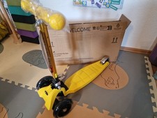 funpro one Roller Kinder Kick 3 Rad 3-6 Jahre LED klappbar höhenverstellbar gelb