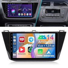 6+128G Android 14 Autoradio Carplay BT5 GPS Navi für VW Tiguan AD1 AX1 2016-2020