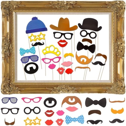 Photo booth props set - booth,