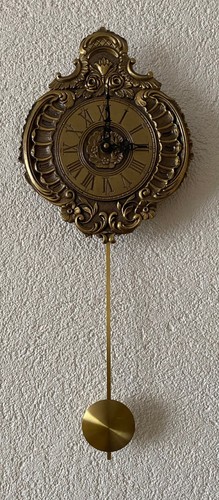 Mechanische messing wanduhr - messing,