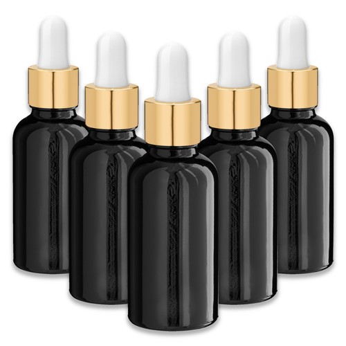 Schwarze glasflasche ml - 5x, 30