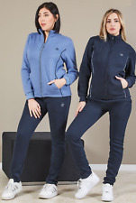 Damen Sportanzug NAZARENO GABRIELLI Baumwolle Sweatshirt Reißverschluss Relax Komfort Blau