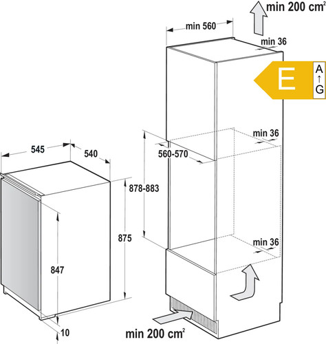 Einbau gefrierschrank 95l - einbau,