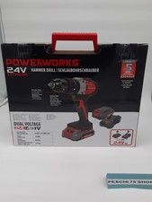 Powerworks Akku-Schlagbohrschrauber, 24V, 2 Akkus + Ladegerät