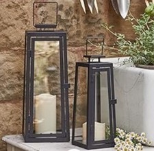 Lights4fun Windlicht Solar Set aus 2 Stück, gebraucht 