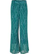 Chiffon Palazzo-Hose Gr. 54 Petrol/Weiß Bedruckt Damen Chiffon-Hose Pants Neu*
