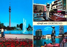 NW073-Ansichtskarte Dortmund Westfalenpark mit Fernsehturm Markt Ruhr Lippe