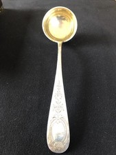 Antike Suppenkelle 800 Silber innen vergoldet