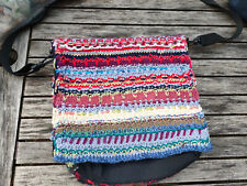 Schultertasche Boho  Retro upcycling genäht gestrickt schwarz bunt Unikat
