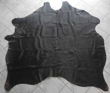 SUPERSCHÖNES MITTELGROSSES KUHFELL Rinderfell FAST SCHWARZ! 188 x 188 cm! 3,5 m²