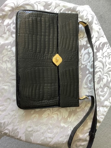 Krokohandtasche schwarz - krokohandtasche,