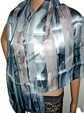 Chiffon Satin Schal silber