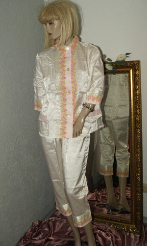 Baumwollsatin glanz pyjama - baumwollsatin, *