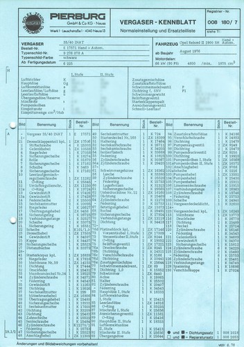 Datenblatt einstelldaten - datenblatt,