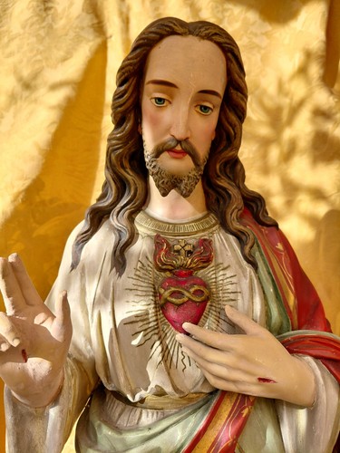 Herz jesu figur gips - gips,, cm