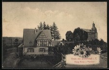 Bleidenstadt i. T., Evang. Kirche u. Pfarrhaus, Ansichtskarte 