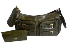 handtaschen damen echtes leder Oliv  „ Bevoni“Pia. Ra.