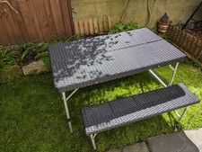 Bierzeltgarnitur Set Rattan Festzeltgarnitur klappbar Campingtisch mit Bänken