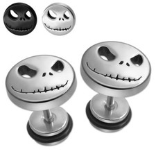 Fakeplugs Jack Skellington Nightmare Before Christmas Halloween schwarz silber