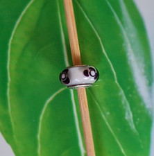 Pandora *2 x Charm* Murano Glas * 925 * Weiß / Schwarz / Blume * gereinigt *