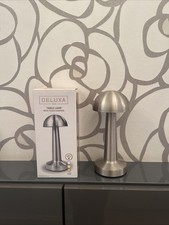 Tischlampe Nachttischlampe Leuchte Lampe Touch-Steuerung Silber kabellos Akku