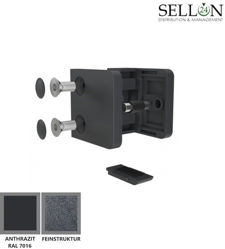 Glashalter eckig zamak - glashalter,