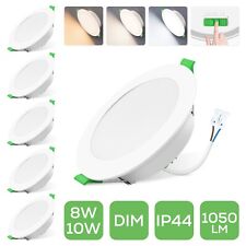 8W/10W LED Einbaustrahler 230V Dimmbar 3CCT Flach Panel Ultra Slim Bad Spot IP44