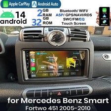 Apple Carplay Android 14 Autoradio GPS Navi RDS Für Smart Fortwo 451 2005-2010