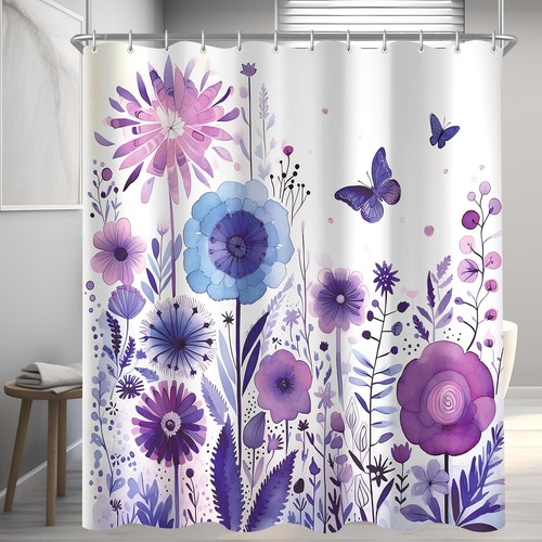 Duschvorhang 180x200cm lila - duschvorhang,