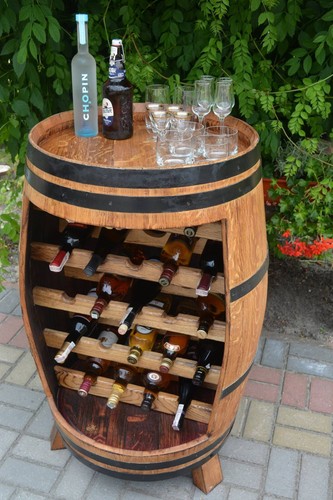Holztisch aus eichen weinfass - holztisch,