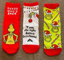 3 zuckersüße verschiedene Paare Sneaker Socken  - The Grinch  - Gr. 39 - 41 -