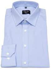 Marvelis Hemd Body Fit fein kariert hellblau / weiß