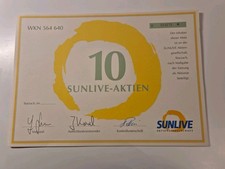 Sunlive Aktiengesellschaft Starzach 10 Aktien