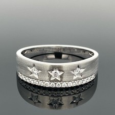 RING GR.21 (CA. 66) AUS 950/- PLATIN MIT BRILLANTEN  (CA. 0,30CT.) SCHMUCKJAGD