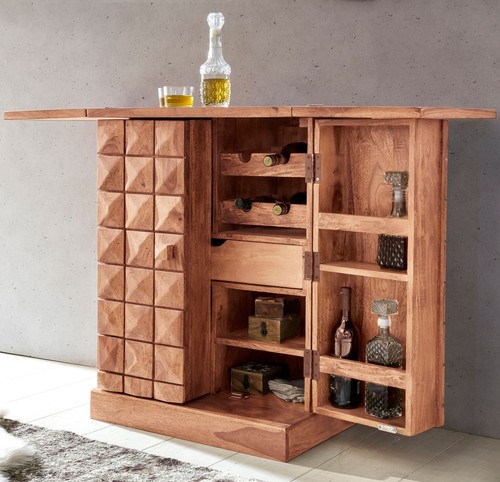 Finebuy hausbar akazie - hausbar,