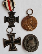 4 Orden aus der Zeit des 1.WK, Eisernes Kreuz, Centenarmedaille, VWA schwarz