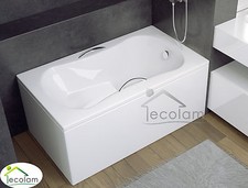 Badewanne Wanne Rechteck Sitzbadewanne Mini mit Sitz 120 x 70 cm Schürze Acryl