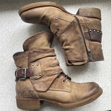 Sommerkind Stiefeletten Braun 40 Echt Leder Boot Vintage Used Look