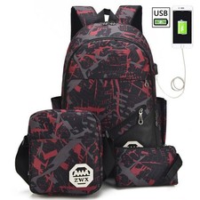 # 3er Schulranzen Set Schulrucksack Jungen Mädchen Schule Reise Schultertasche #