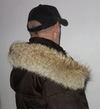 Kojote Pelz Kapuze Kragen Coyote Fellkragen Echtfell Fuchs Jacke Pelzkragen 70cm