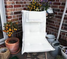 Hochwertige Garten Hochlehner Sitzpolster Auflagen Creme Weiß 40 Breit