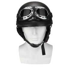 Schwarz Motorrad Helm Retro