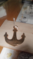 1 Anker in Gold zum hängen Maritim 13 cmlang